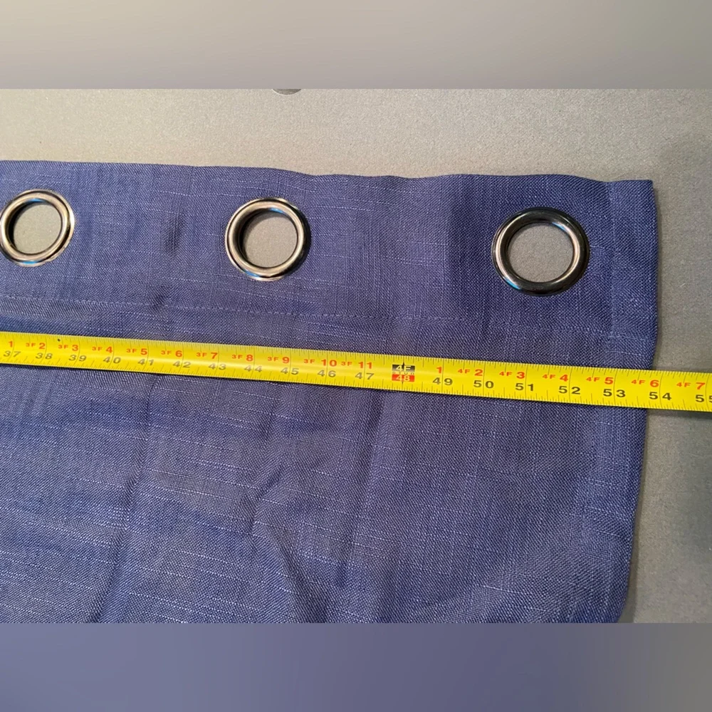 Curtain Panels 2, Blue sheer‎ panels with dark silver grommets, 72” x 54” each